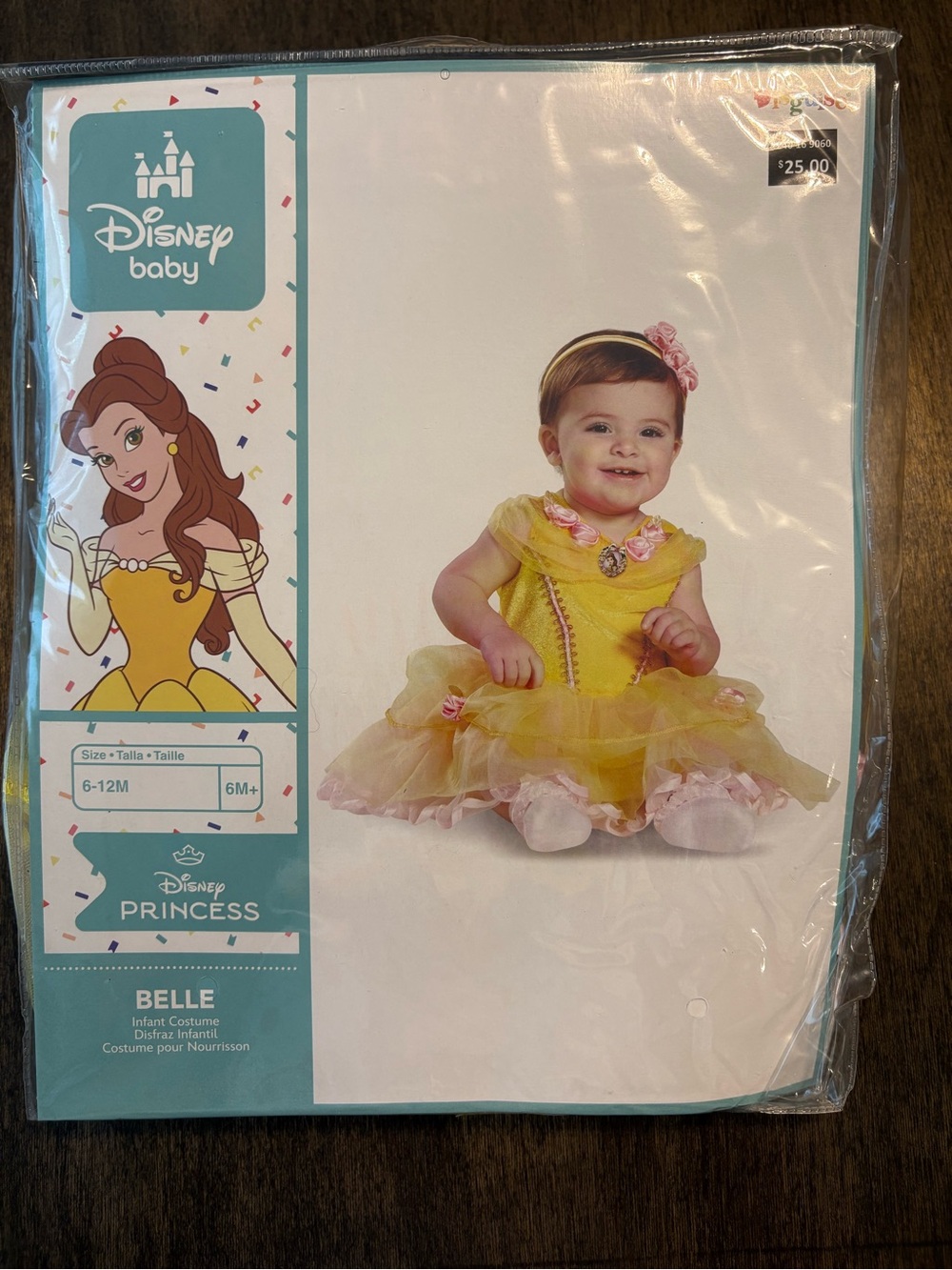 Disney Belle Yellow and Pink Infant Princess Dress Costume